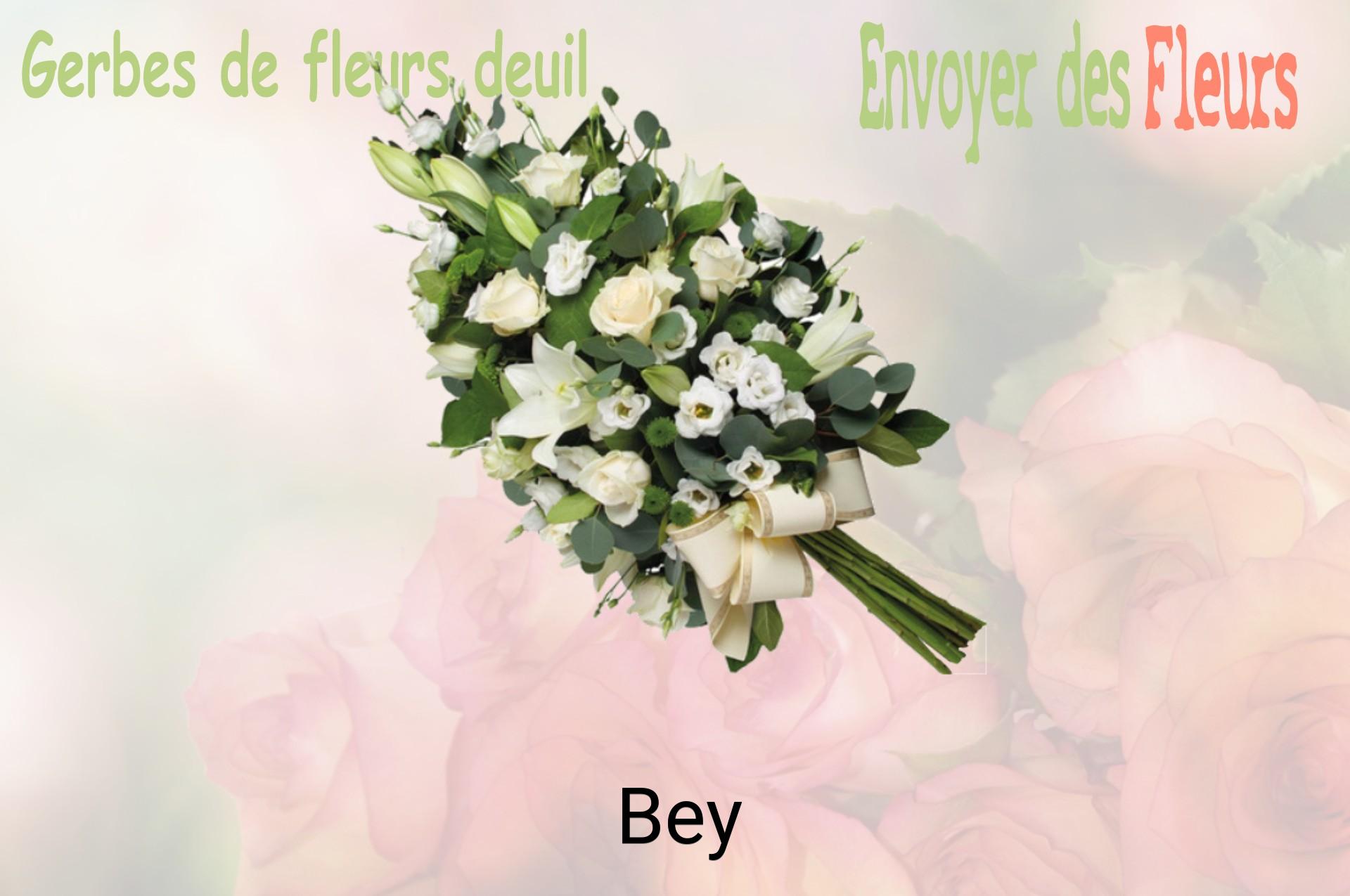 Gerbe de fleurs de deuil livrée à Bey